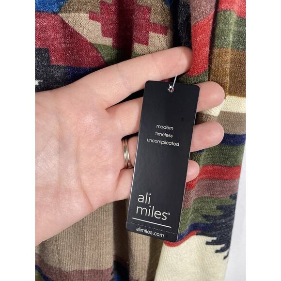 Ali Miles Cardigan Duster Sweater Size Large NEW Southwestern Navajo Cabincore - Picture 11 of 15